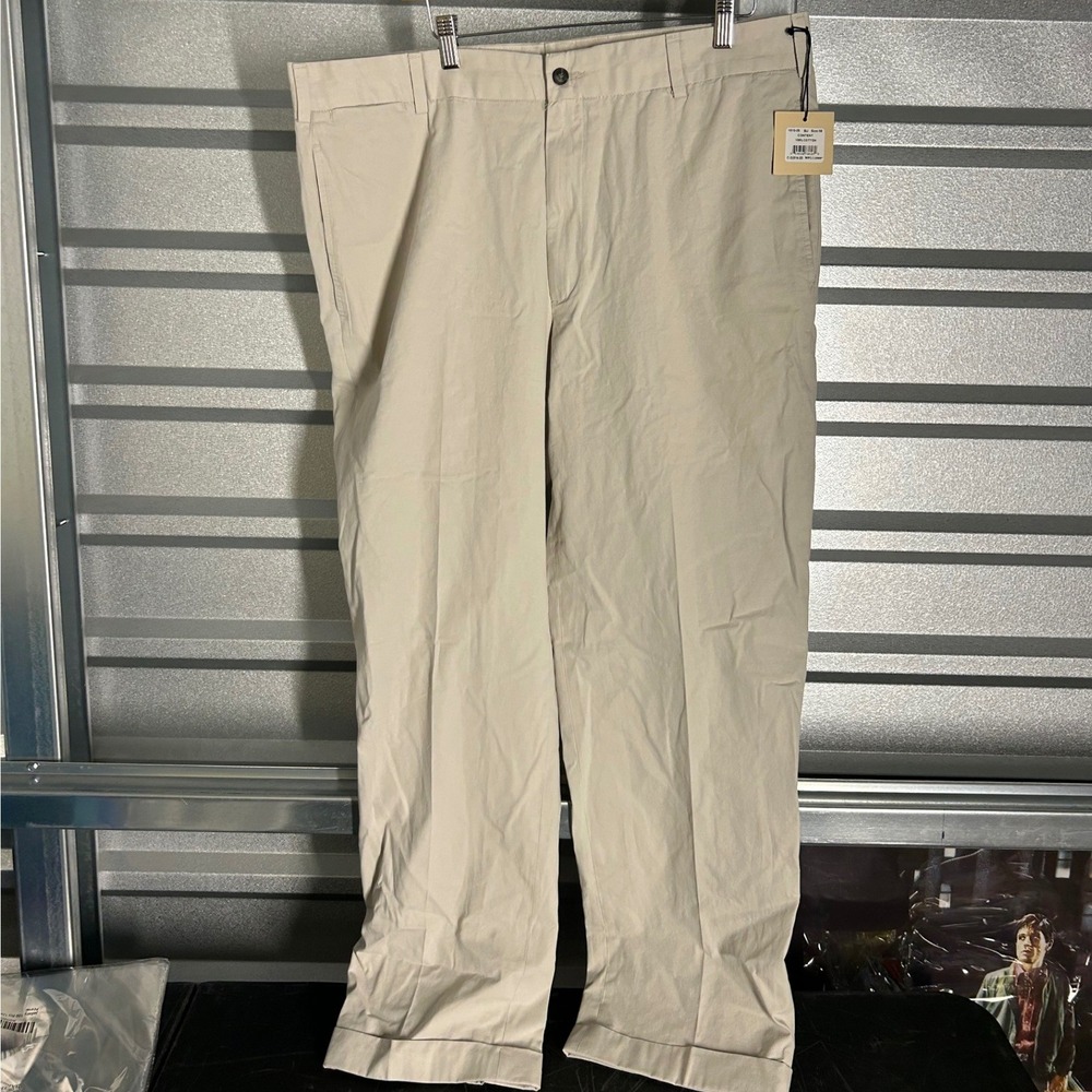 Charleston Khakis Pants Mens 38 Tan Chino Cotton Preppy Coastal Business Casual